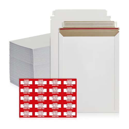 125 Pack 6x8 Self-Seal Rigid Mailers | Stay Flat White...