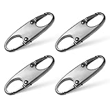 4Pcs Zipper Locks for Backpacks, Mabor Zipper Clips Anti Theft Detachable Zipper Connectors Double Side Small Zipper Clips for Traveling Camping