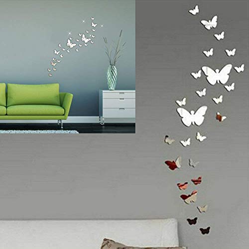 SwirlColor Mariposas Espejos Pared Decorativos, 36 Pezzi