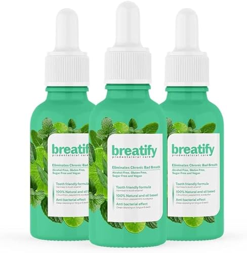 Breatify Bad Breath Eliminating Serum Bad Mouth Smell Removing Drops Easy to Carry and Handy Fresh Breath Oil-serum 20 mL 0.68 Oz (Pack of 3 2.04 Oz)