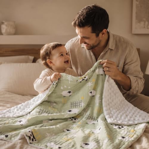 Image of GLLQUEN BABY Muslin Baby Blankets for Boys & Girls, 2-Layer Toddler Blanket