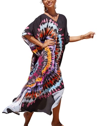 Image of NFVNKJ Women's Plus Size Beach Lounge Kaftan Maxi Dress Swimsuit Coverup for Women