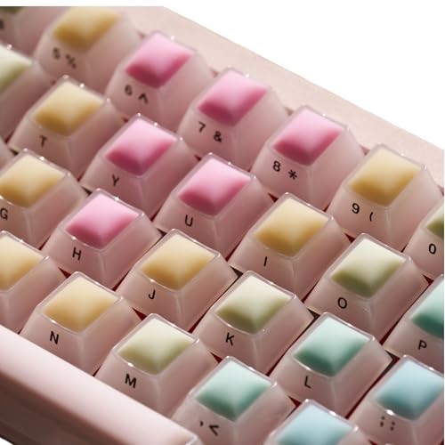 Crystal Jelly Keycaps 121 Goma Rainbow Keycaps 60 75 100 Porcentaje, Juego de Fundas Personalizadas Cherry Profile Cute para Teclado mecánico Cherry MX