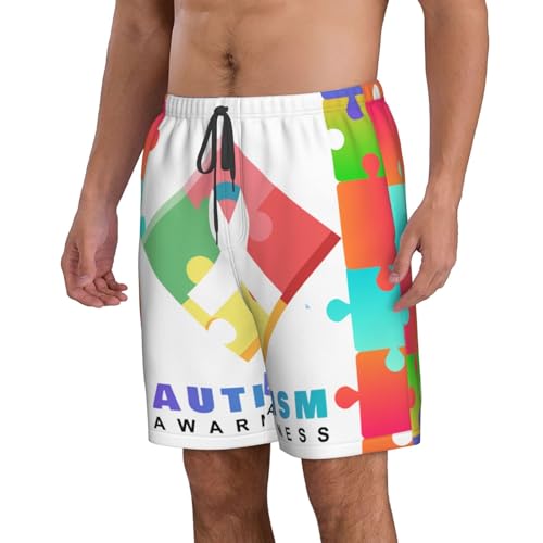 Generic Men's Beach Shorts Drawstring Quick Dry Running Shorts Comfortable Loose Gym Shorts Swimsuit Pants with Pockets3