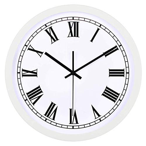 ZHAS Horloge murale décorative d'intérieur Horloge murale en métal Avec horloge murale en Quartz - Chiffres romains - Style Romantique américain - Salon Chambre Cuisine de Bureau - Hôtel - Cadeau