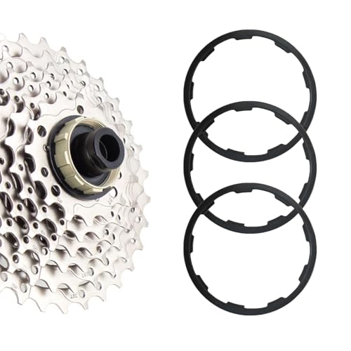 3 PCS Bicycle Flywheel Freewheel Washers,1mm/1.5mm/2mm Aluminium Alloy Cassette Hub Spacer Set,Bottom Bracket Axle Gasket for Mountain Road Lightweight Bikes,Freewheel Hub Spacer for Cycling Repair