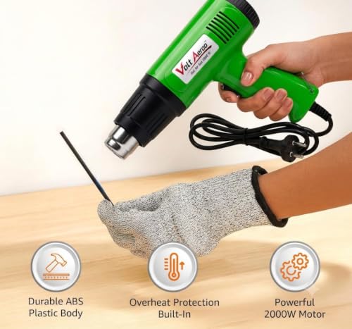 Image of Hot Air Gun 2000W, High Speed Heat Gun Machine | Dual Temperature 400C - 550C | Copper Motor | Hot Air Gun Machine for Electronic Tasks, Paint Removing, Shrink Wrapping