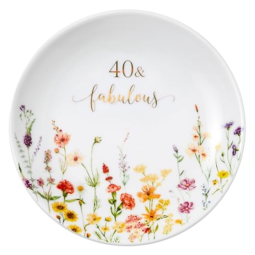 Crisky 40 Fabulous Jewelry Ring Dish for Women 40th Birthday Gifts Idea for 40 Year Old...