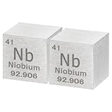 QUARKZMAN 2 Stück Niob Würfel 0 39 Zoll Hochdichte Metall Element Würfel Metall Dichte Würfel Für Chemische Elementsammlung Wissenschaftliche Bildung Experiment Anwendung Silber