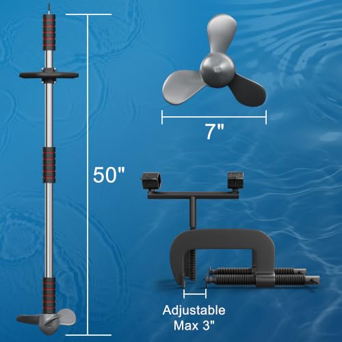 Image of Drill Propeller with Mount Kit, Handle & Installation Guide - Fits for Kayak, Canoe, Raft, Boat, Outdoors, Pontoons, Fishing Tubes, Watercraft, Dinghy, Sailboat