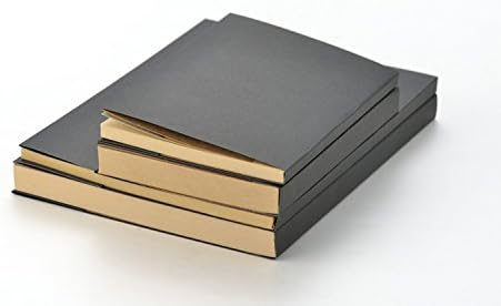 The Heavy Black Board Cover Sketchbook Sewing White/kraft Paper 60 Sheets/120 Pages Drawing Book Pad Flat Open Notebook B6/b5 Size (B5:19x26cm/7.5"x10.2", Inner Kraft)