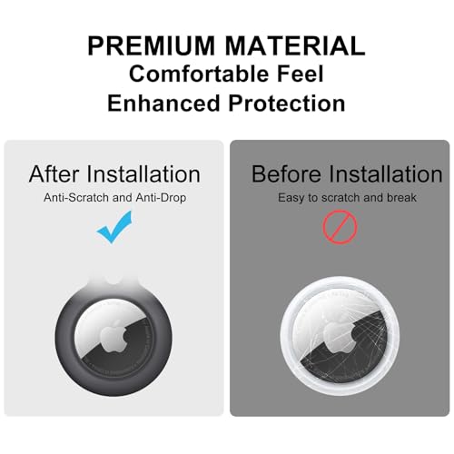 Wanme Hülle für Apple AirTag Schlüsselanhänger, Tragbar Keyring Abdeckung, Schutzhülle für AirTag Case Tracker (Schwarz) – Bild 3