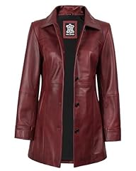 Burgundy Leather Coat - Kandis