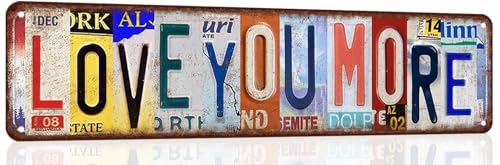 Love You More Sign Vintage Metal Tin Signs Love You More Sign Above Door Street Signs For Home Bar Coffee Wall Art Decor 16 X 4 Inches