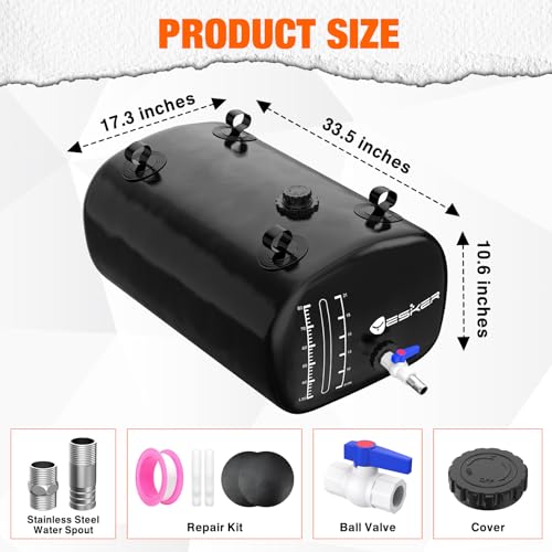 Yesker Portable Water Storage Bladder 30 Gallon – Heavy-Duty 1000D PVC Foldable Water Bladder Tank with 3/4" PVC Spigot for Garden, Camping & Car Use, Black by Yesker - Image 2