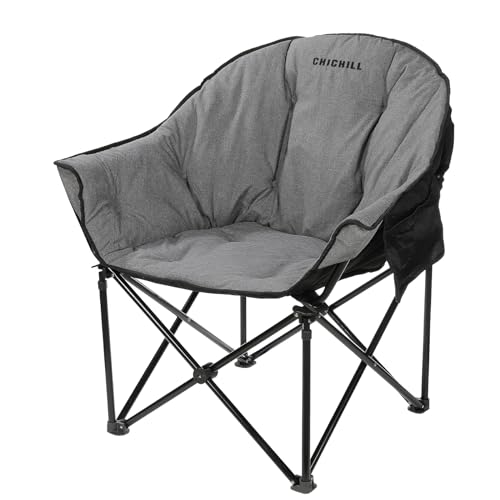 CHICHILL Sillas de camping de gran tamaño – Silla redonda totalmente acolchada para adultos – sillas plegables resistentes para exteriores