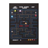 Displate Offiziell Pac Man MetallPoster Magnetische 