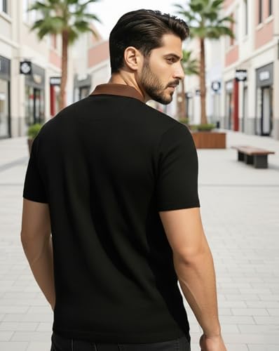 Image of AUSK Men Printed Polo Neck Cotton Blend T-Shirt (Regular Fit, Half Sleeve) || Tshirts for Mens