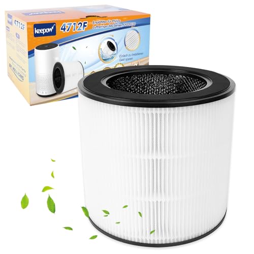 KEEPOW Filtro de repuesto para purificador de aire Philips Serie 800 (AC0820/AC0830/AC0850), HEPA y filtro de carbón activo, elimina el polen, el polvo y el pelo de animales, hasta 12 meses de vida
