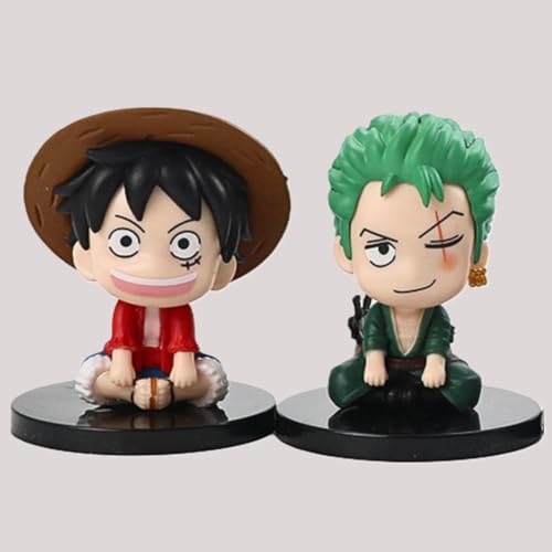 Image of Awestuffs Luffy Zoro Set 1 Piece Miniature Anime Action Figures Manga Collectible (Set of 2)