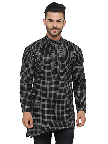 Image of SHOWOFF Men`s Cotton Checks Slim Fit Kurta
