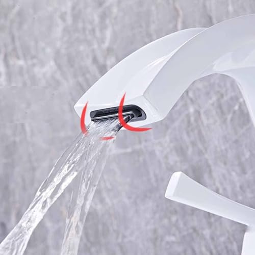 Robinet de lavabo moderne blanc cascade pour évier de cuisine - 5