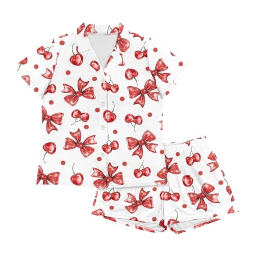 Image of Women's Short Sleeve Sleepwear Pajamas Nightwear with Pockets