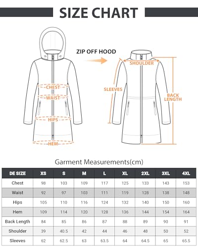 Outdoor Ventures Damen Softshell Lange Jacke mit Kapuze Fleece gefütterte Winddichte Jacke für Frauen Wasserdichte Windjacke Dunkelrot L