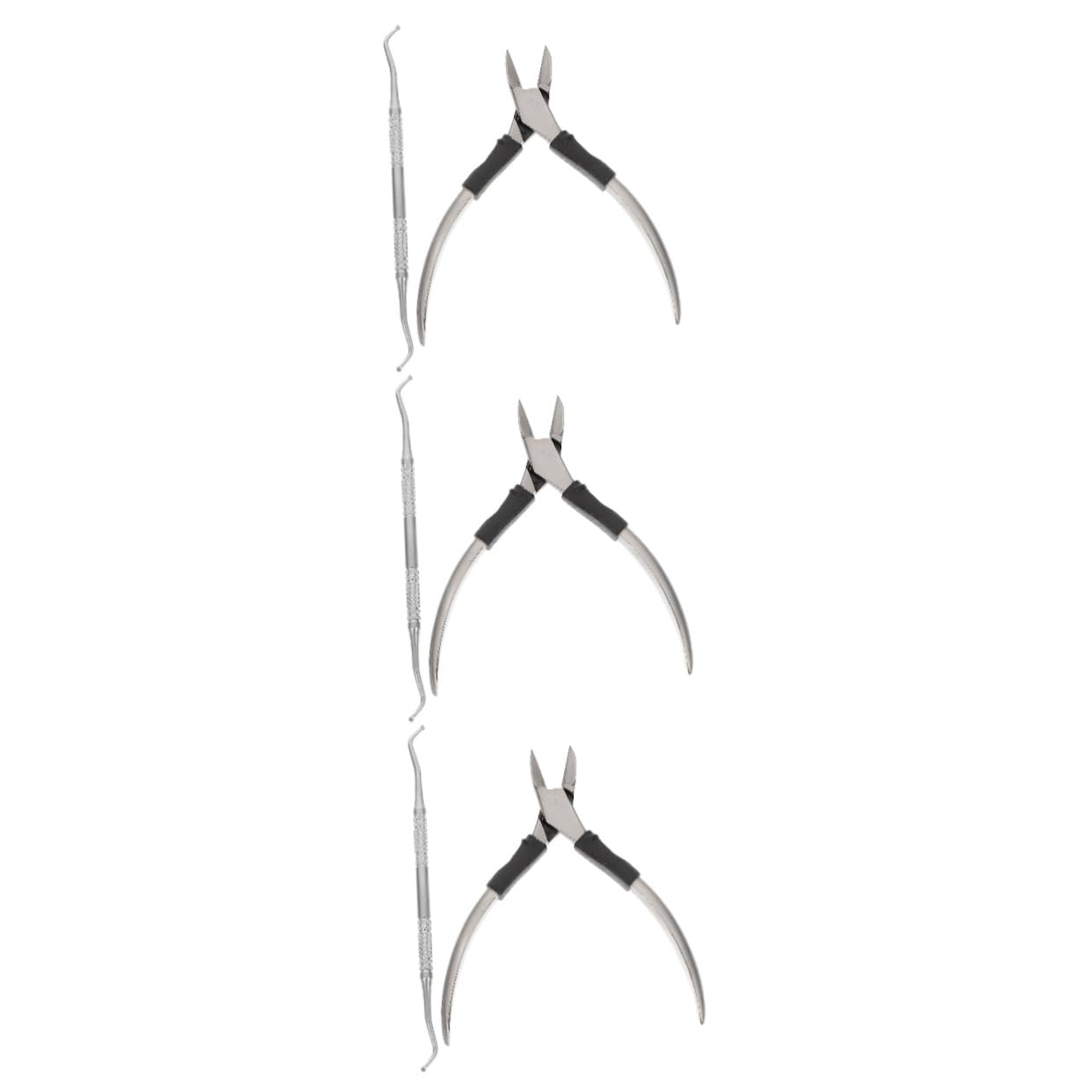 Beaupretty 3ensembles Pince à Cuticules Acier Outils De Manucure Pour Enlever Peaux Mortes Et Entretenir Kit Pratique Pour Soin Et Pédicure