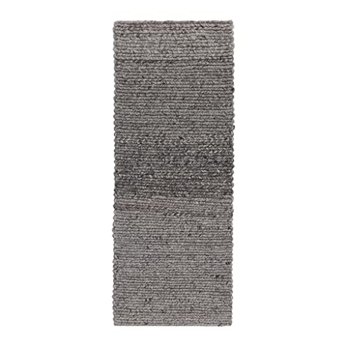 URBANARA Läufer Palama Wollteppich aus 50% Wolle und 50% Viskose, handgewebt, Höhe 20 mm, 80 x 250...