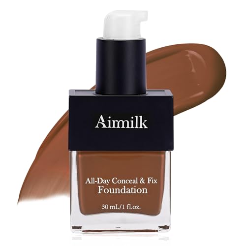 Airmilk Full Coverage foundation makeup, Skincare Makeup with Salicylic Acid, for black women,...