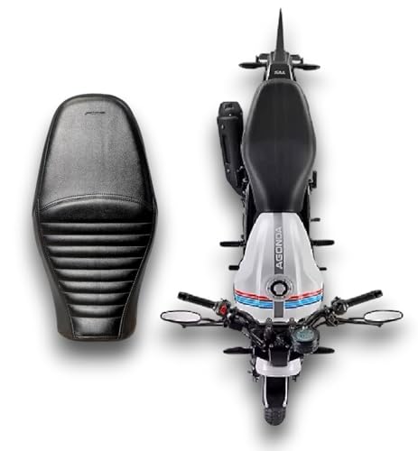 Image of Ronin 225 Bike SEAT Cover,PU Leather,Ready to FIT,Rope PROVIDED,Colour Black,10 mm Cushion Foam.Quality and Fitting Tested