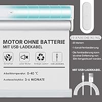HOMEDEMO Elektrische Rollos Wiederaufladbare Verdunklungsrollo mit Motor & Fernbedienung, Weiß 60x140cm(BxH), Rollo Innen ohne Bohren klemmfix/mit Bohren, Smart Rollo mit Alexa kompatibel – Ansicht 4