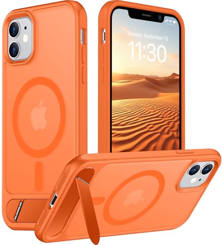 Image of Magnetic Compatible with iPhone 11 Phone Case, [Built-in Invisible Kickstand][Compatible with MagSafe] [Military Grade Shockproof] Slim Translucent Matte Phone Case for iPhone 11 6.1 inch