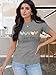 Women Choose Happy Shirts Funny Love Heart T Shirt Inspirational Short Sleeve Casual Tops Tees(Grey,S)