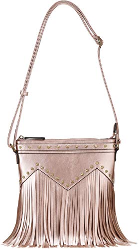 Image of B BRENTANO Vegan Fringed Crossbody Bag with Studs