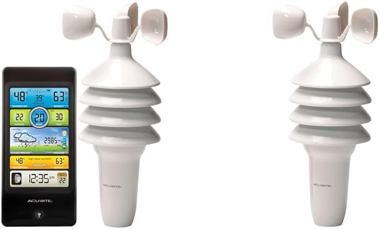 AcuRite Notos Pro Color Weather Station with 3-in-1 Wireless Sensor Measuring Temperature, Humidity and Wind Speed