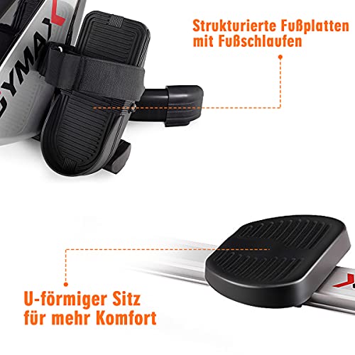 COSTWAY Rudergerät magnetisch, Rudermaschine mit 8 stufig Widerstand, Ruderbank mit LCD-Monitor, Fitnessgerät klappbar… – Bild 5