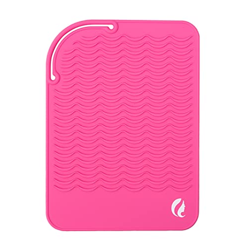 CaliCapelli Professional Heat Resistant Styling Silicone Mat para todas las planchas, tenazas rizadoras y herramientas de cabello, alfombrilla rosa miniatura 2