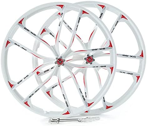 TQSHOoP 26" Mountain Bike Wheelset, 10 Spoke Rims Mag Alloy Bike Wheelset Disc Brake, Bicycle Front Rear Bicycle Wheel Brake Kit for Mountain Bike (Black)