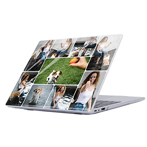 Compatibile su misura con Huawei MateBook 13 '2021' Custodia con foto personalizzate Crystal Clear Cover rigida per versione precedente Huawei MateBook 13' 2021 (layout bianco cristallo 9 immagini)