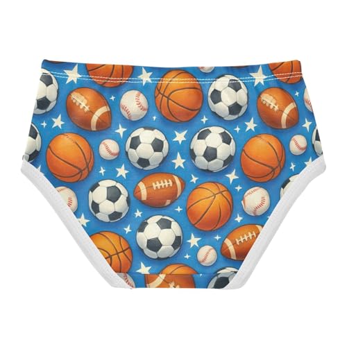 Joisal Cute Footballs Basketballs Blue Toddler Underwear Floral 2t Cotton Girl Panties Cute Bright Briefs Undies Kids2