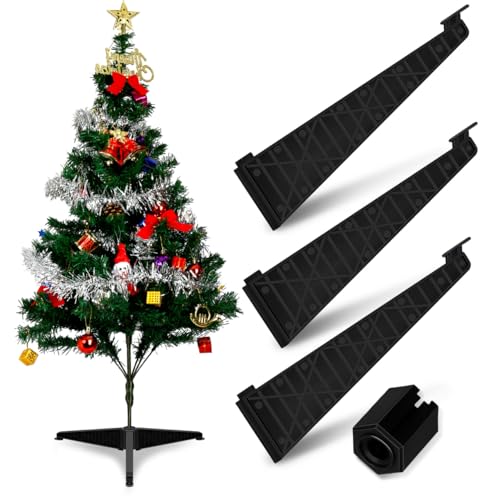 Angoily Christmas Tree Stand Plastic Christmas Tree Legs Replacement Artificial Xmas Tree-Base Replacement Base Stand Holder for Xmas for Artificial Black Stable Support Quick Assembly Space Save