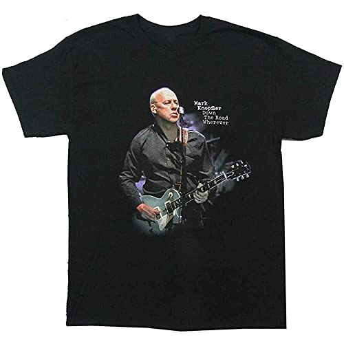 Mark Knopfler - Camiseta de manga corta para hombre, cuello redondo, unisex, 100 % algodón, Negro, XL