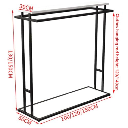 Portant à vêtements robuste double tringle blanc 120cm - 8