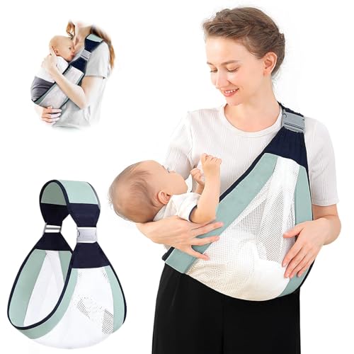 deegbbyi Portabebés, Paquete de portabebés, Portabebés Ergonómico Portátil, Fular Transpirable, Sling Recién Nacido y Niños, Sling Ajustable a Los Lados, para Bebés y Niños Pequeños