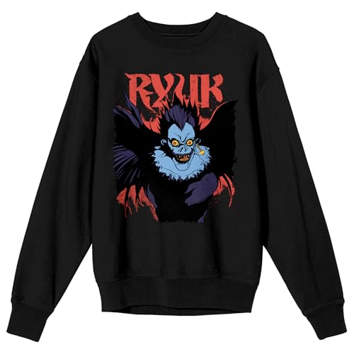 Bioworld Death Note Ryuk Crew Neck Long Sleeve Adult Black Sweatshirt