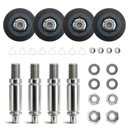 Upgraded WPW10314173 W10314173 Dryer Drum Support Roller Kit Replaces W10359271 W10359272 W10314171 with Reducing Vibration and Squeaking Replacement for Whirlpool Left and Right Hand Thread Shafts