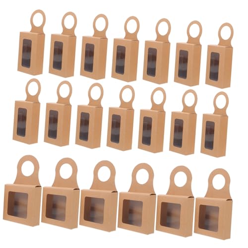 OUNONA 24 piezas Cajas de para Botellas de Vino Kraft con Ventana Transparente y Diseño Plegable Cajas Colgantes para y Protección Resistente para Fiestas y Bodas