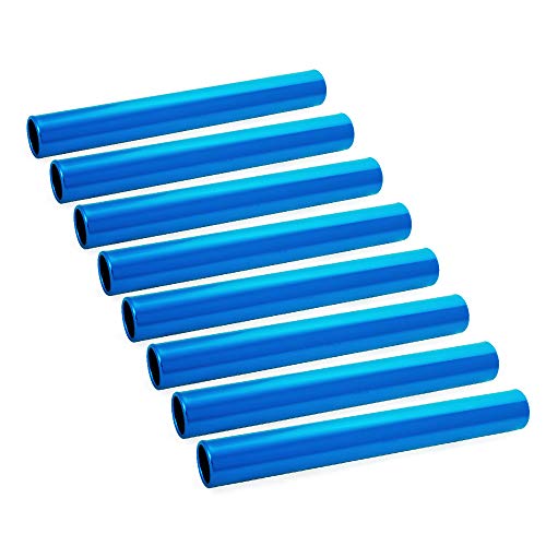 GOGO 8 Pieces Official Aluminum Track & Field Races Relay Batons-Blue
